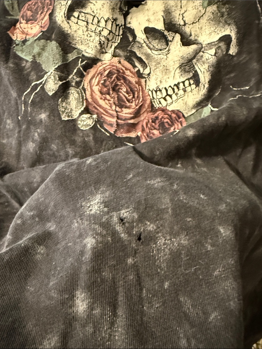 torrid Black Distressed Ladder Cutout Top with Skull & Rose Graphic - Picture 6 of 6